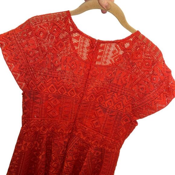 Maeve Anthropologie burnt orange handkerchief hem dress - Picture 3 of 5